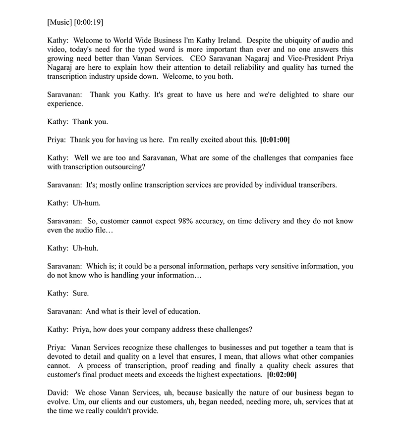 Transcription Samples