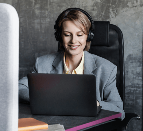 Caption specialist checks two-line limits, reading speed, and safe area rules for Ads Transcription Services deliverables.