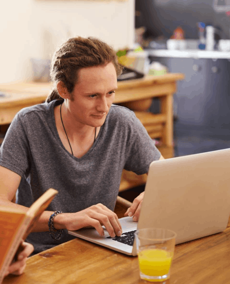 A copywriter and linguist rewrite a tagline as media translation services keep the advertising concept persuasive in market.