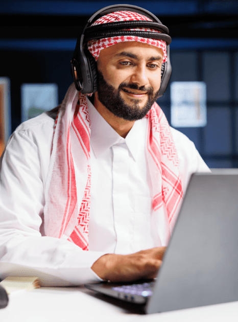 A professional Arabic voiceover artist delivering a message that speaks to the audience’s language, culture and preferences.