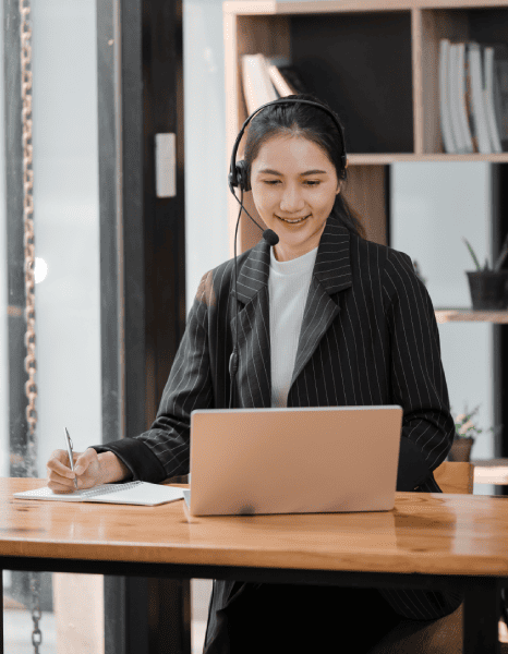 Professional captioner working videos that benefit from Offline Captioning services, from educational lectures to corporate.