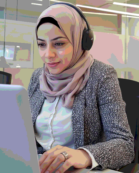 A university researcher tags an archival Arabic and English interview as Arabic Transcription Services capture historical.