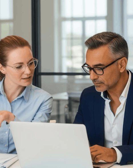 A legal team compares a contract draft as Slovenian translation services support accurate business terms in negotiations.