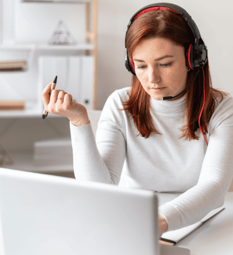 Customer using confidential transcription services, prioritizing privacy and security for sensitive business communications. Customer using confidential transcription services, prioritizing privacy and security for sensitive business communications.