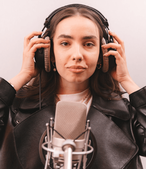 A Professional Female Voice Artist Working on a Canadian English Voiceover Project A Professional Female Voice Artist Working on a Canadian English Voiceover Project
