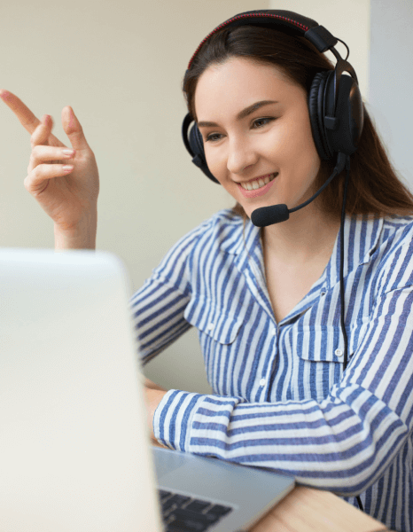 A customer is enjoying a podcast with captions, enhancing the engagement and understanding for a more inclusive experience. A customer is enjoying a podcast with captions, enhancing the engagement and understanding for a more inclusive experience.