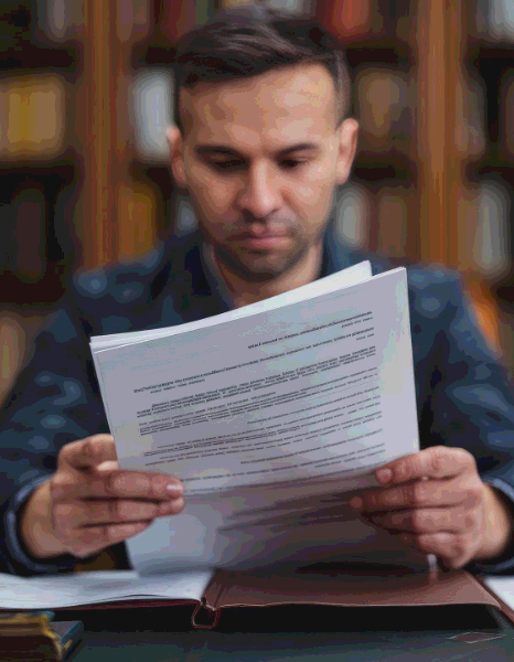 A linguist proofreads a bilingual packet, using Greek Translation Services to quality-check personal records before delivery.