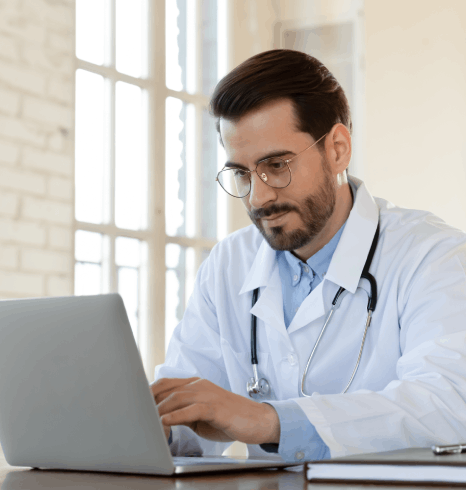 A linguist tests a translated PRO questionnaire, using pharmaceutical translation services and validation to match.