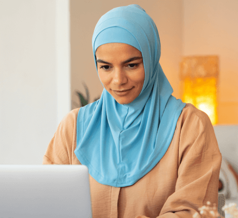 Customer using Arabic Translation Services for sensitive documents with secure and confidential handling.