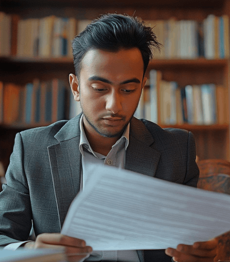 A paralegal organizes exhibits as Burmese Translation Services provide certified translations for official court records.