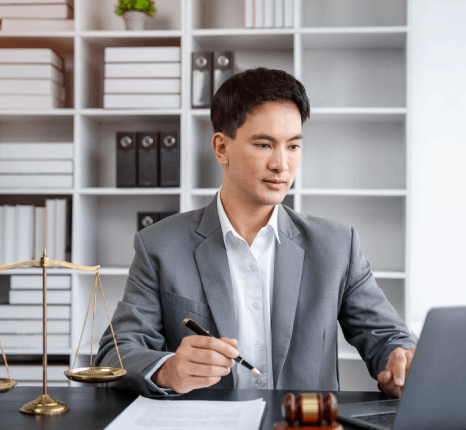 A paralegal reviews a court filing while immediate translation services deliver a fast, accurate legal translation PDF.