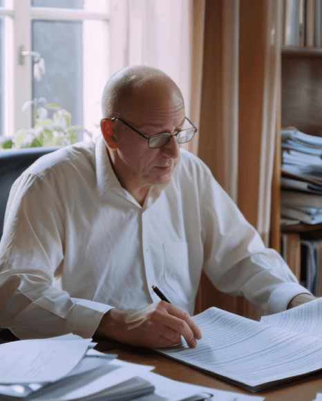 A paralegal compares Polish filings with English drafts, using Polish Translation Services for court-ready legal records.