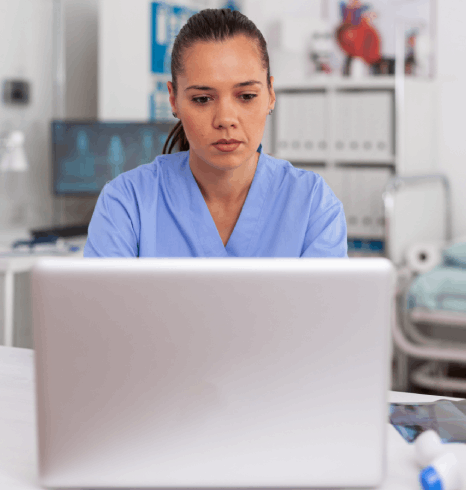 A doctor using Medical Translation Services translates medical device manuals to meet FDA and MDR compliance.