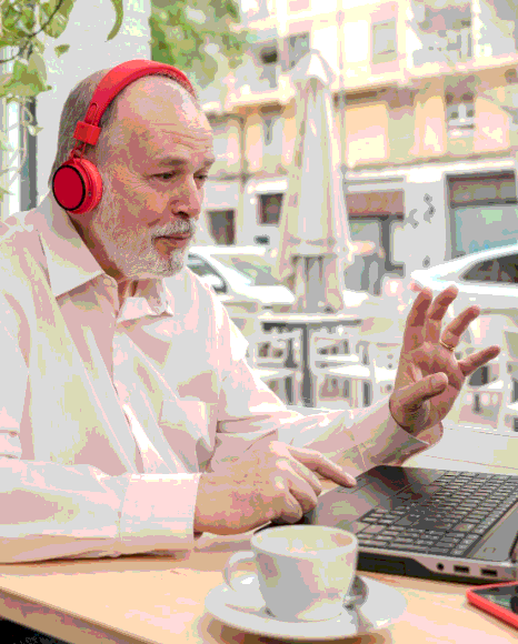 An editor checks time stamps on a French dialect interview as French Transcription Services capture regional phrasing.