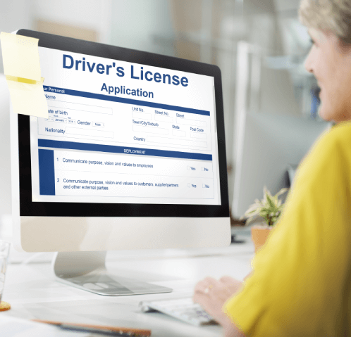 A translator filling up a drivers license application form.