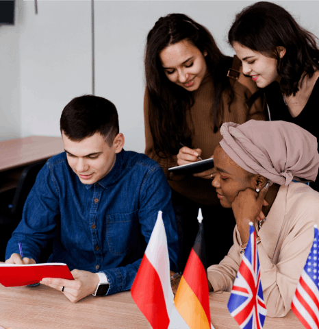 A university using education translation services to assist international students with multilingual academic materials.