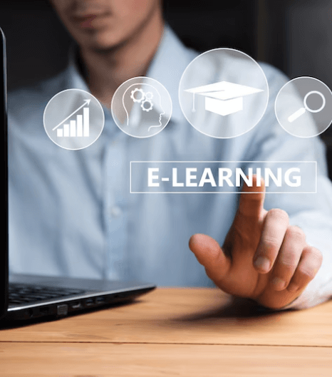 Specialist person working with e-learning content, illustrating custom voice-over solutions tailored for various industries. Specialist person working with e-learning content, illustrating custom voice-over solutions tailored for various industries.