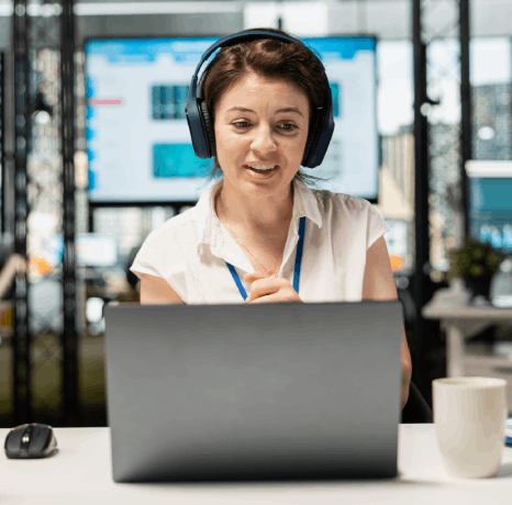 A customer benefiting from the best features of our Facebook captioning services, with human transcribed captions.