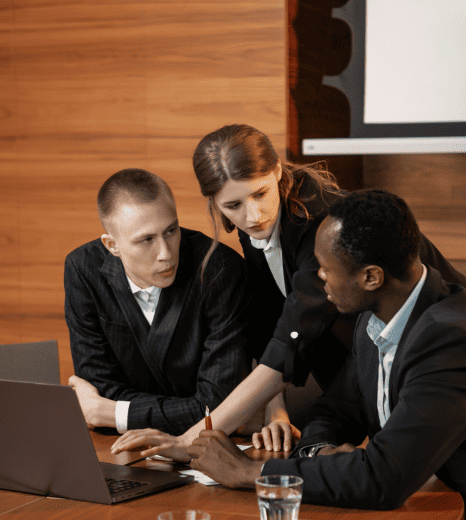 Legal team benefiting from Georgian subtitling services for precise translations and law training materials. Legal team benefiting from Georgian subtitling services for precise translations and law training materials.