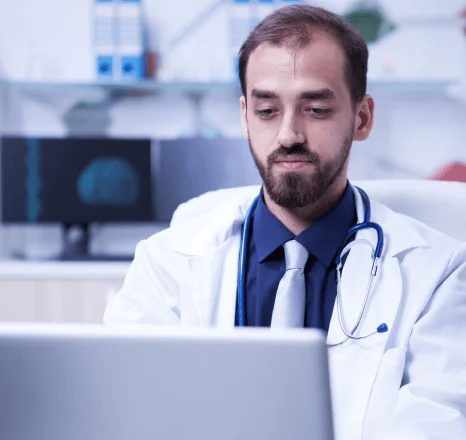 Doctor using precise healthcare Patent translation for medical innovations, ensuring accuracy in biomedical patent filings.