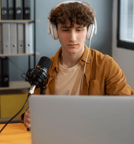 Client benefiting from Dubbing Services that emphasize clarity, tone consistency and fine audio detail.