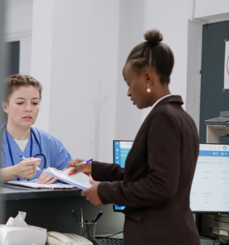 A compliance lead reviews HIPAA privacy steps for medical records translation in new york on a secure portal.