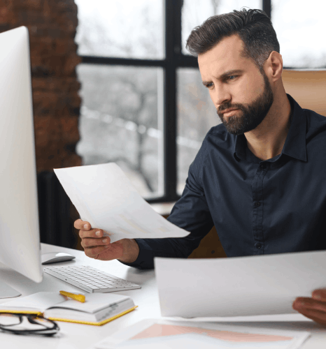 A customer using certified translation services in Queens for their immigration documents, including visas and affidavits.