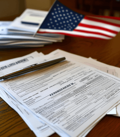 A client reviews visa forms as Hindi Translation Services prepare immigration document translations that match filing rules.