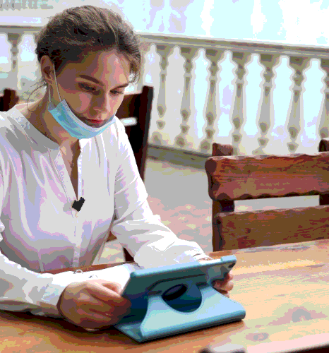 A reviewer verifies safety warnings in a device manual during medical device translation services in New York for compliance.