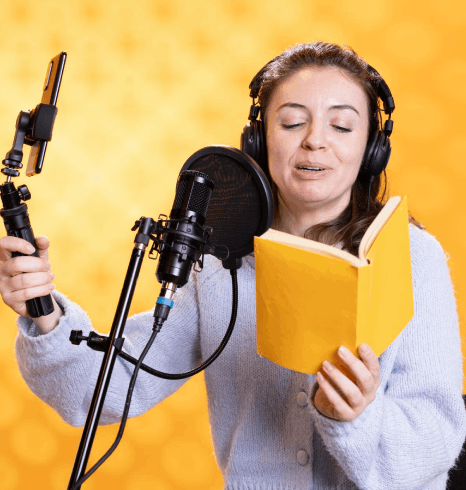 A producer reviews Voice Over Styles for industries, mapping tone to audience and platform during a creative briefing.
