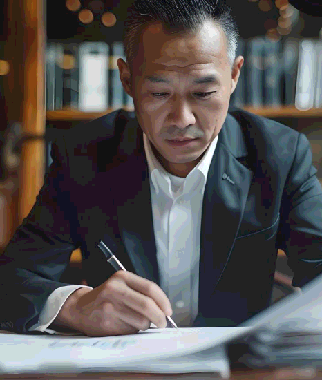 A project manager routes files through a client portal, coordinating Laotian Translation Services for industry workflows.