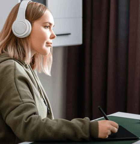 Journalist uploads an interview clip while Swedish transcription services transcribe Swedish audio and video with dialect.