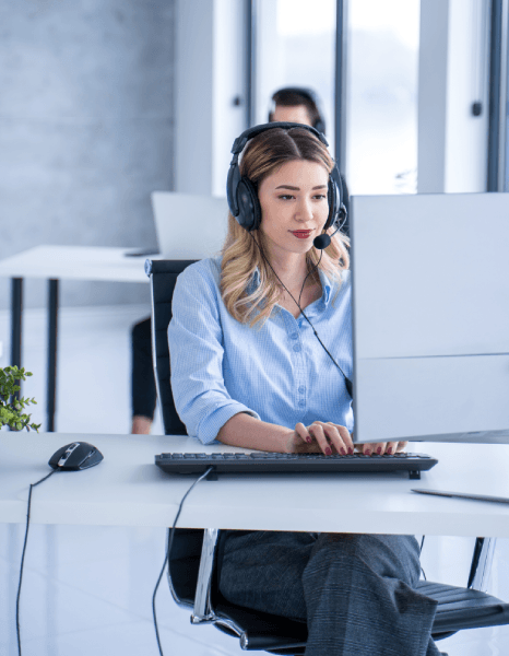 A professional providing IVR voice over services, including banking, airlines and travel businesses with clear communication.