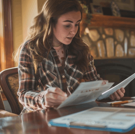 A lawyer compare bilingual case citations while intellectual property translation readies an IP dispute brief.