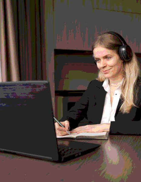 A paralegal organizes deposition audio and uses Russian Transcription Services for a legal transcript ready for filing.