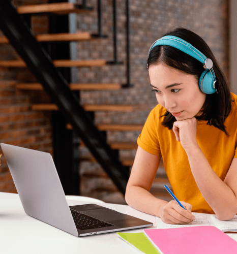A linguist edits a legislative session transcript with speaker labels using government transcription to support accuracy.
