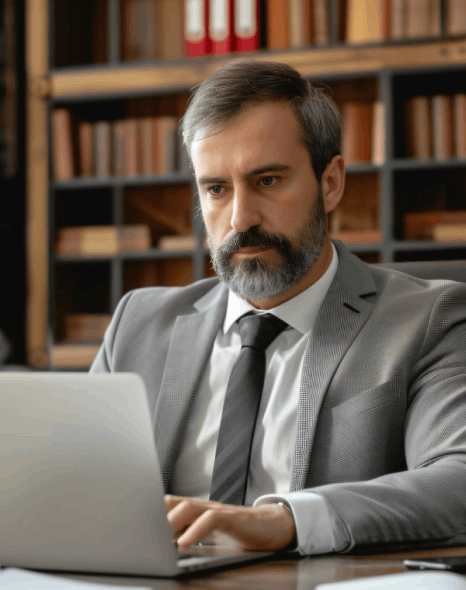A legal translator compares Bulgarian and English contract clauses, showing Bulgarian translation services for legal records.
