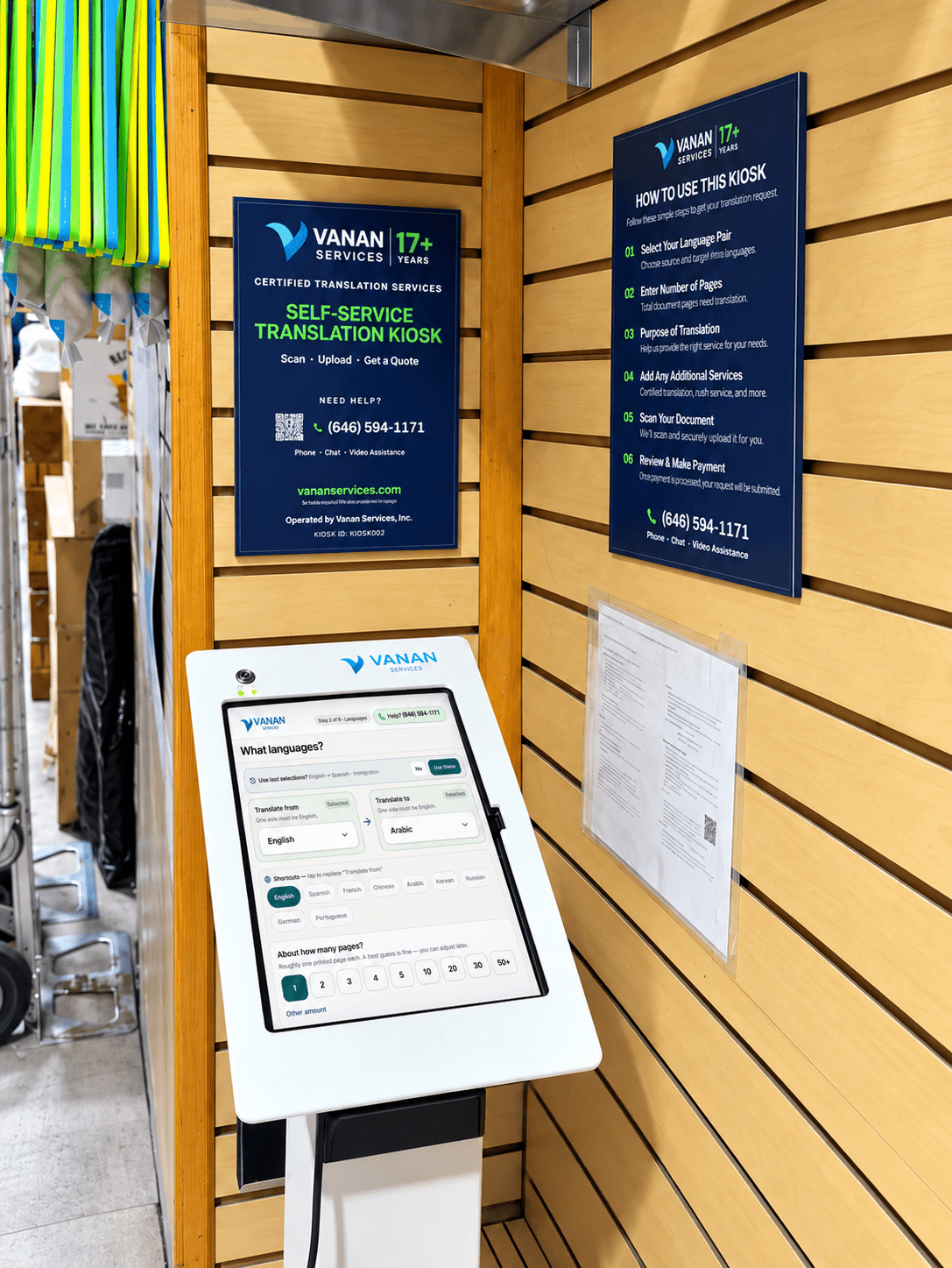REACH FAST Shipping Center storefront at 35 W 31st St Midtown Manhattan — home of the Vanan Services certified translation kiosk