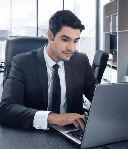 Translator working on a document for a local business owner in Manhattan, helping to expand their brand internationally.