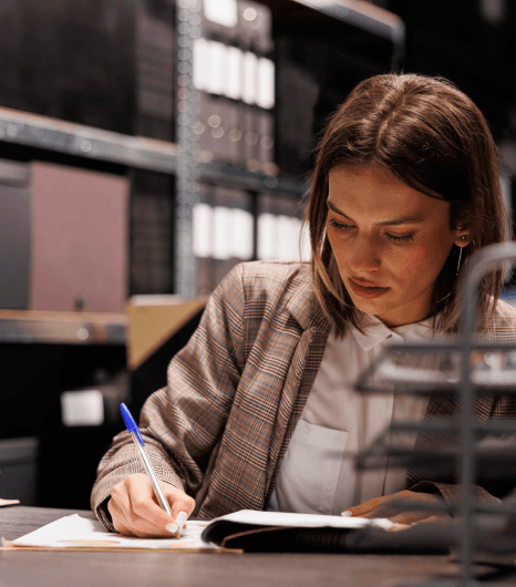 An engineer checks a bilingual equipment manual as Estonian translation services keep technical terms consistent throughout.