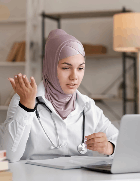 Doctor using Arabic translation services in New York for medical documents and prescriptions with accuracy.