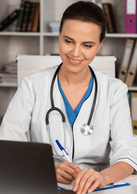 Healthcare officer using medical transcription service in New York for accurate transcription of doctor patient consultation. Healthcare officer using medical transcription service in New York for accurate transcription of doctor patient consultation.