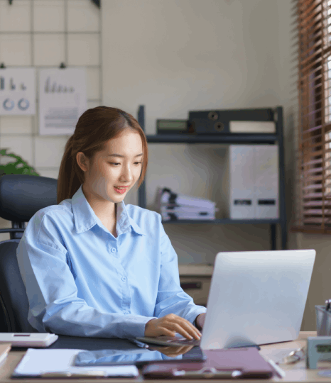 A project manager reviews Survey Translation Services multi-format files, aligning web, paper and mobile layouts.