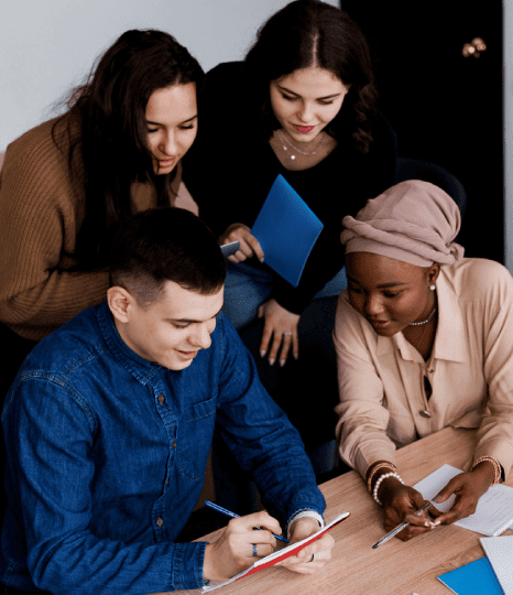 Multilingual certified transcription team working with international clients in Spanish, Arabic, and Asian languages