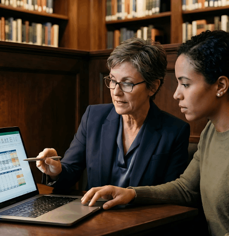 An analyst aligns multilingual reports and dashboards while machine translation services keep global business metrics.