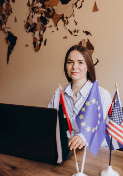 A translator providing multilingual translation services for asylum documents to assist immigrants globally. A translator providing multilingual translation services for asylum documents to assist immigrants globally.