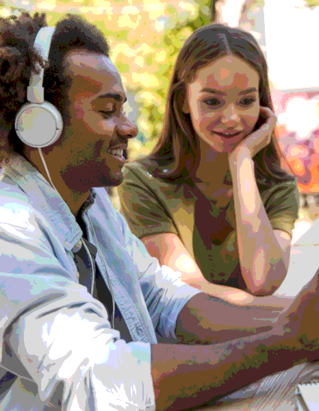 Two researchers check Haitian Creole Transcription Services interview transcripts by native linguists.