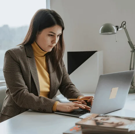 A translator working through the steps of the Legal translation process to ensure high quality results, for doc submission.