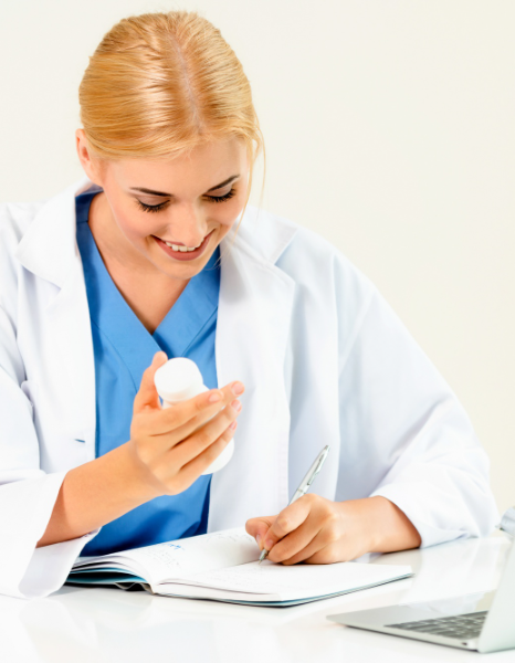 A project manager confirms a 30-minute quote timer on screen for pharmaceutical translation services in New York.