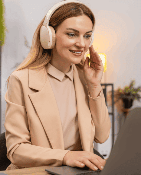 Professional captioner providing closed captions for corporate video content, ensuring clarity and accessibility.